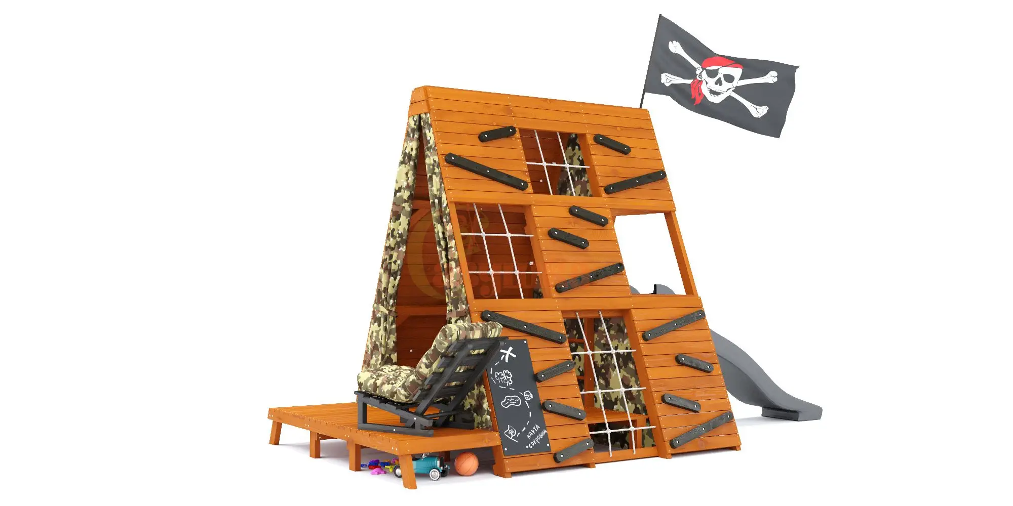 Спортивный домик Савушка База-3 (Милитари) с креслом