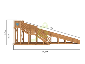 Зимняя деревянная горка IgraGrad Snow Fox скат 10м