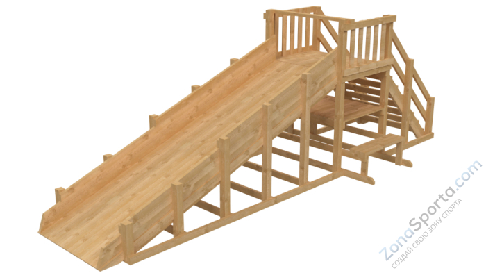 Зимняя деревянная заливная горка Ледянка 1 (без окраски)