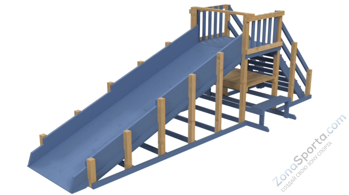 Зимняя деревянная заливная горка Ледянка 1 (масло)