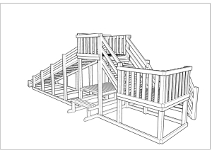 Зимняя деревянная заливная горка Ледянка 2 (без окраски)