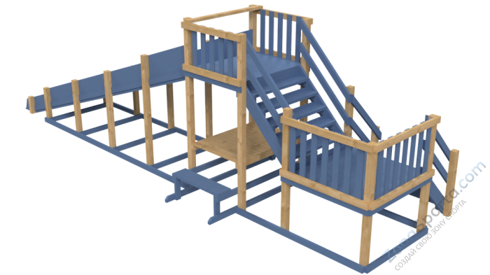 Зимняя деревянная заливная горка Ледянка 2 (масло)