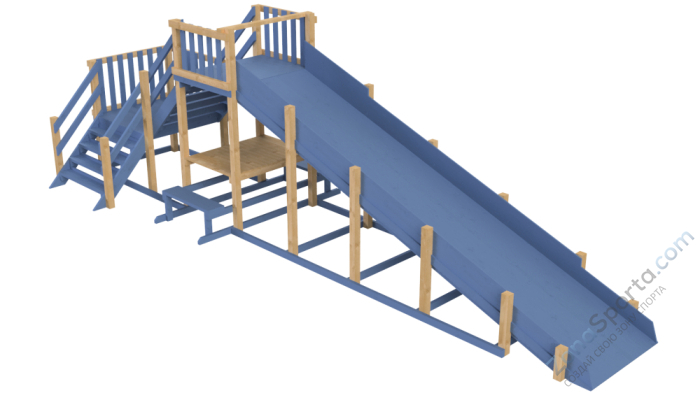 Зимняя деревянная заливная горка Ледянка 2 (масло)