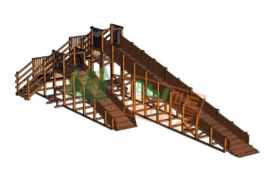 Зимняя деревянная заливная горка Морозко 12 и 8м (без крыши)