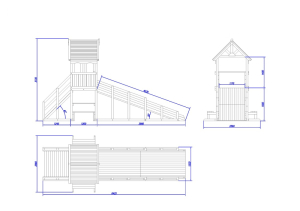Зимняя деревянная заливная горка Теремок 1 (пропитка)