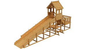 Зимняя деревянная заливная горка Теремок 2 (пропитка)