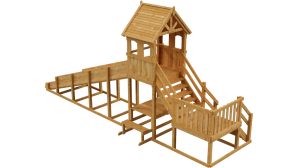 Зимняя деревянная заливная горка Теремок 2 (пропитка)