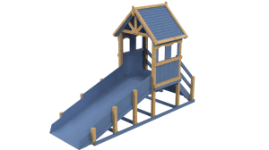 Зимняя деревянная заливная горка Теремок (масло)