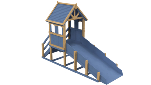 Зимняя деревянная заливная горка Теремок (масло)