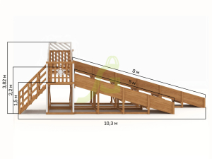 Зимняя горка IgraGrad Snow Fox скат 8 и 5 м мод.3