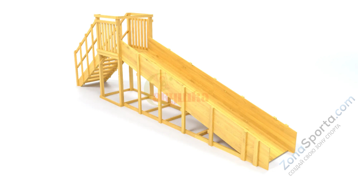 Зимняя горка Савушка Зима Wood-2 (скат 5 метров)